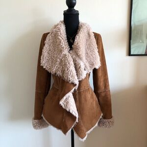 American Rag Tan Fur Trim Jacket Penny Lane
